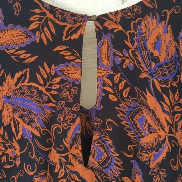 Free People Hello Lover Floral Print Long Puff Sleeve V-neck Tunic Top Black S - Picture 13 of 15